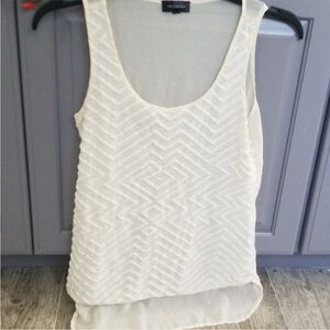 Ivory Textured Sleeveless Top
